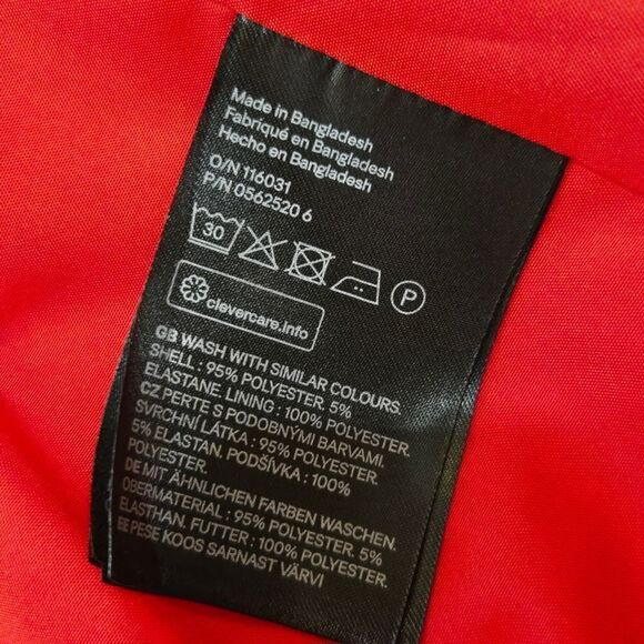 H&M Red-Orange Collarless Jacket, Size 2 - Picture 7 of 7